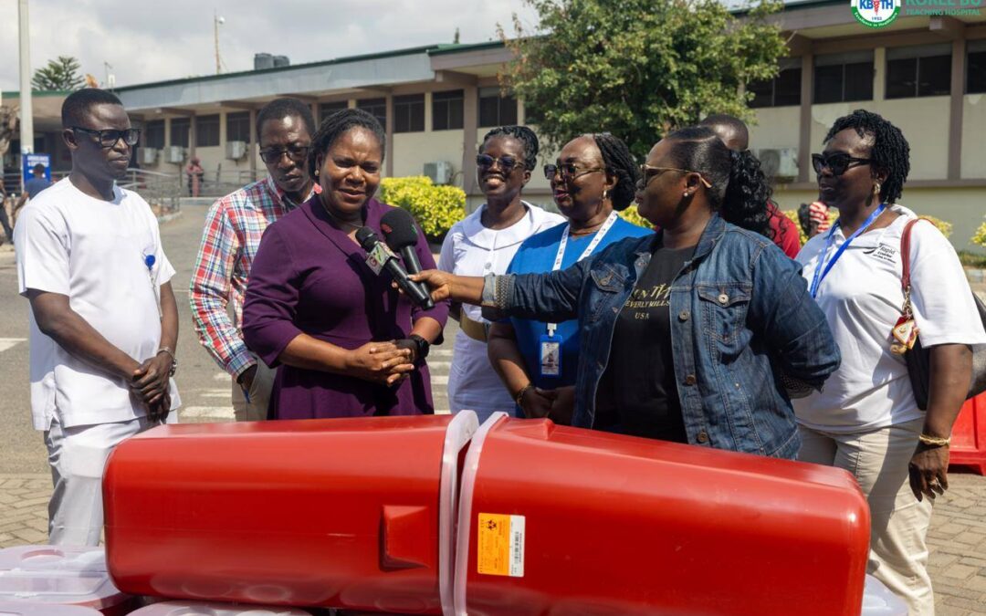 RAPID COURIER DONATES 350 BIOHAZARD MEDICAL BINS TO KORLE BU